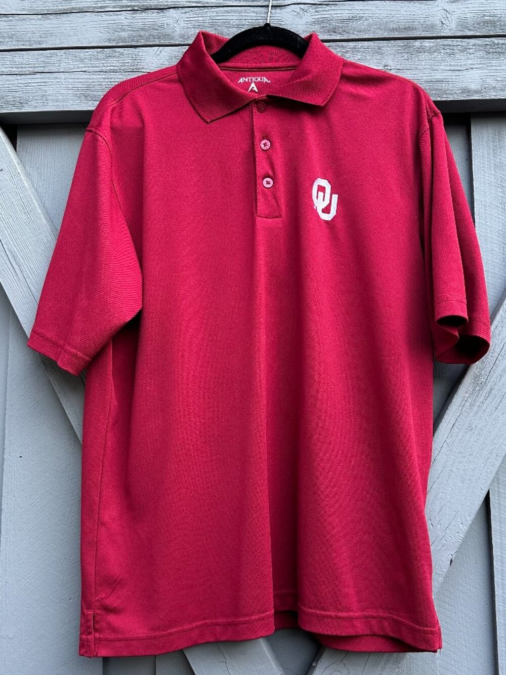 Antigua Oklahoma Sooners OU Polo Shirt Men's Medium Red Performance Golf NCAA